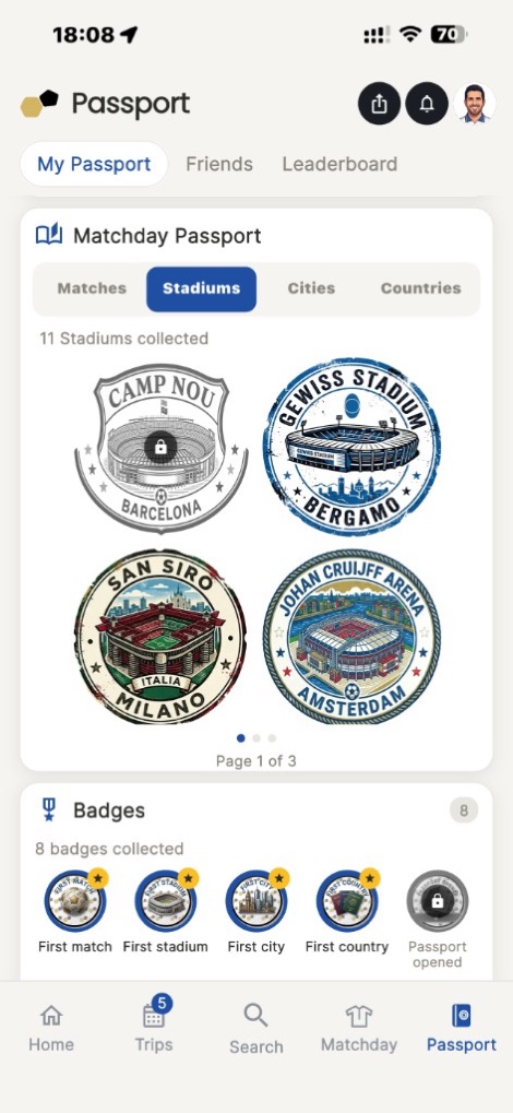 Every stadium you've stood in