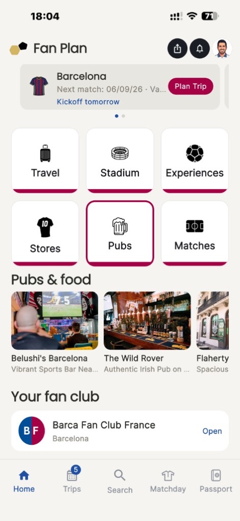 Where fans watch and meet up